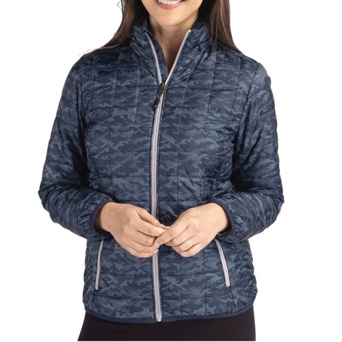 Cutter & Buck Rainier PrimaLoft Womens Eco Insulated Full Zip Printed Puffer Jacket Thumbnail