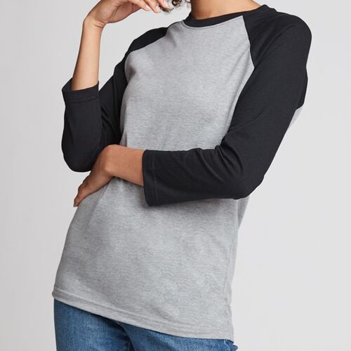 Unisex CVC Three-Quarter Sleeve Raglan T-Shirt Thumbnail