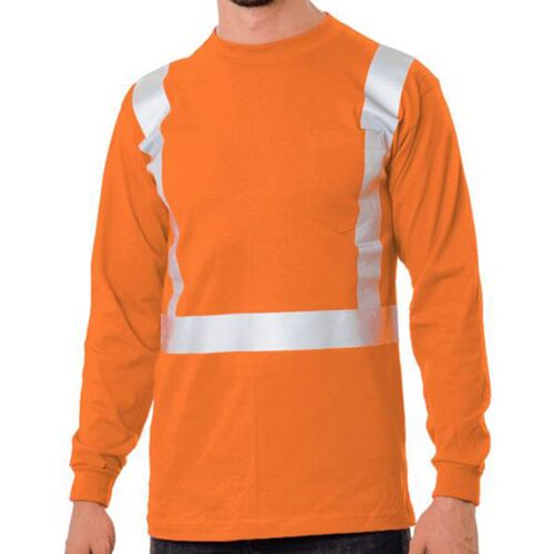 Unisex USA-Made 50/50 Hi-Visibility Long Sleeve Pocket T-Shirt Thumbnail