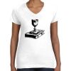Women's Fine Jersey V-Neck Tee Thumbnail