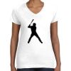 Women's Fine Jersey V-Neck Tee Thumbnail