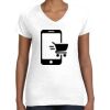 Women's Fine Jersey V-Neck Tee Thumbnail