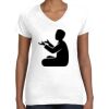 Women's Fine Jersey V-Neck Tee Thumbnail