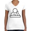 Women's Fine Jersey V-Neck Tee Thumbnail
